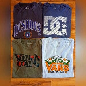 4 Tee Shirts DC, Vans And Volcom